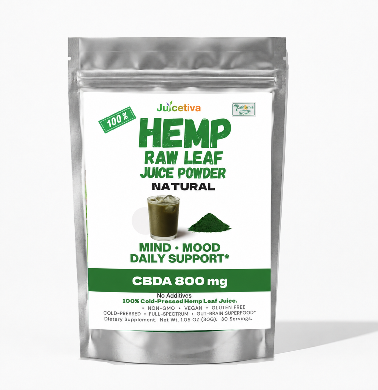 JuiceTiva Zen Focus hemp leaf juice powder