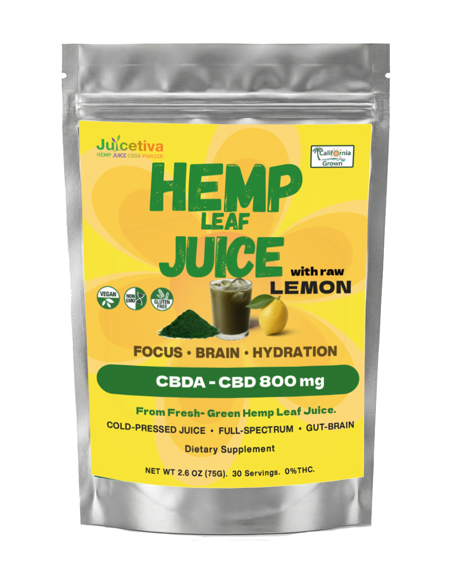 LemonTiva hemp leaf juice and raw lemon blend
